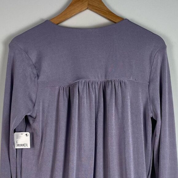 Intimately‎ Free People Turnt Bodysuit Long Sleeves Wrap Top Silver Mauve L NEW - Picture 10 of 14